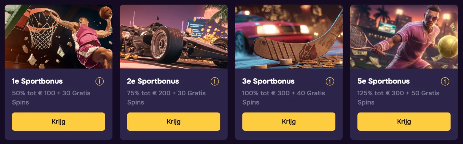 Sports welcome bonus for betting at gtbet Casino — 50%, € 100